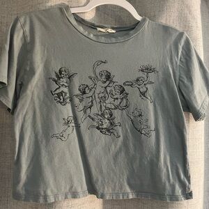 Blue Graphic Crop Tee (Cherubs)